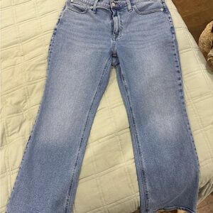 J.Crew Mid Rise Flare Crop Jeans Women Size 29 Light Wash Denim Like New
